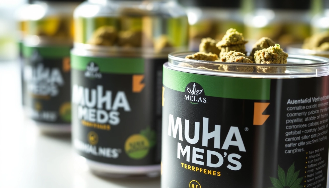 Muha Meds carts displayed prominently, emphasizing authenticity, vibrant colors, and premium packaging for a trusted vaping experience.