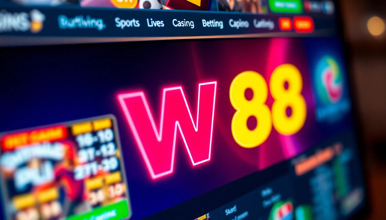 W88 online gambling platform showcasing live casino games and sports betting features for users seeking entertainment and betting opportunities.