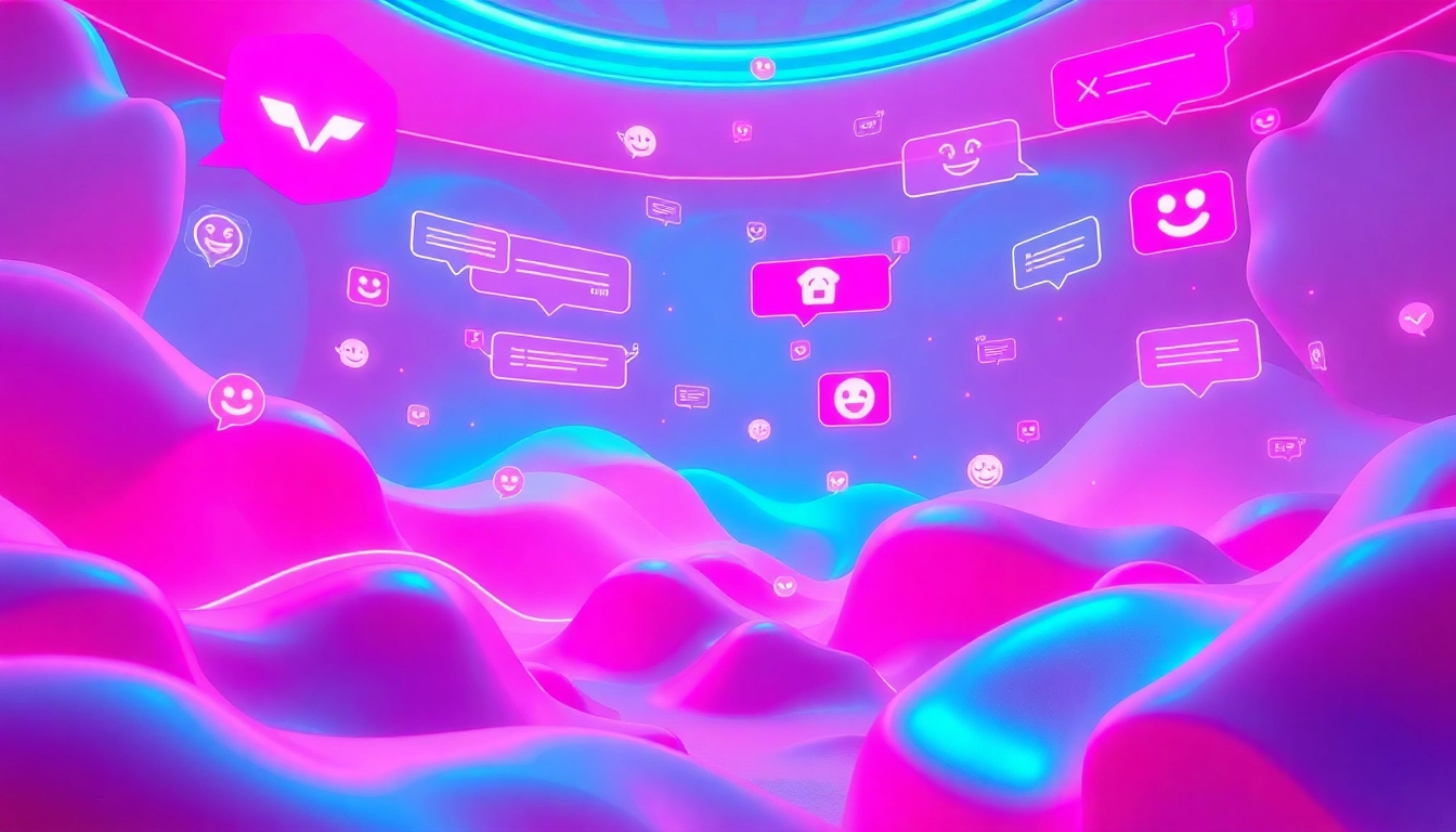 A colorful representation of AI chat interactions in a digital landscape.