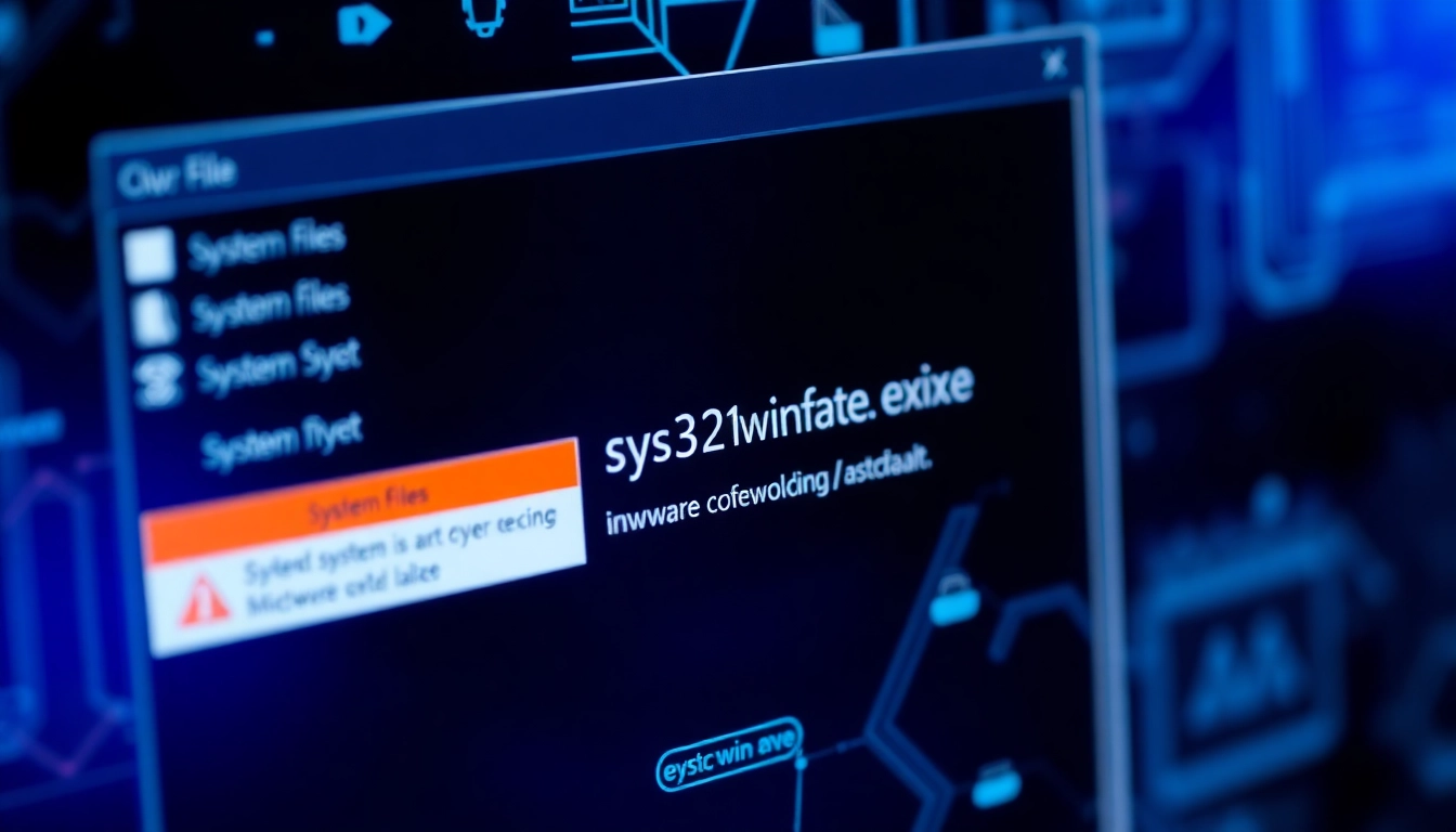 Visually detailed image of sys32win.com cybersecurity interface showing malware alert on Windows system, highlighting security threats and malware detection essentials.