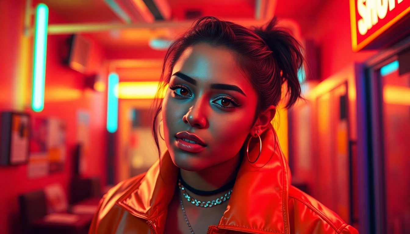 Generate a striking, hyperrealistic NSFW AI generator no limit scene of a confident digital influencer in vibrant urban setting for engaging visuals.