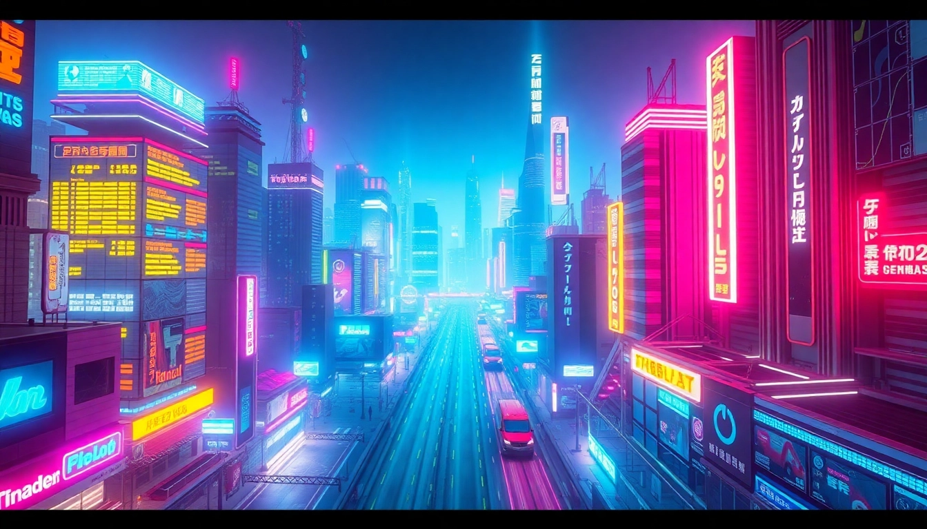 Dynamic scene of a futuristic city created with an ai image generator no restrictions, highlighting vibrant colors and intricate details for maximum creativity and visual appeal.