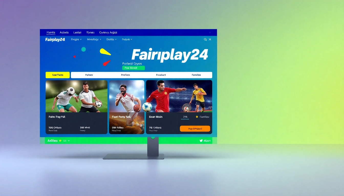 Fairplay24 online betting platform with sports icons and engaging user interface for sports and