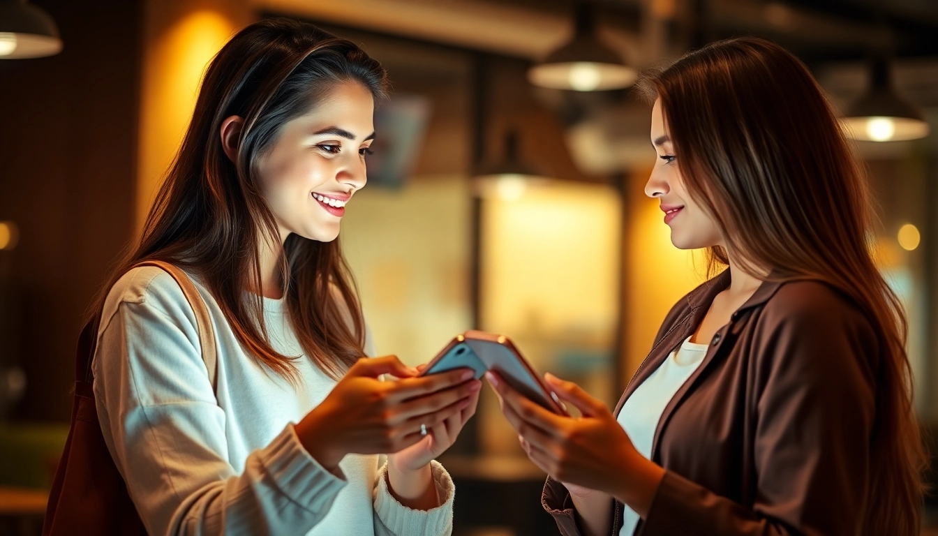 Young people planning plans culs casually with smartphones in a trendy setting to attract local