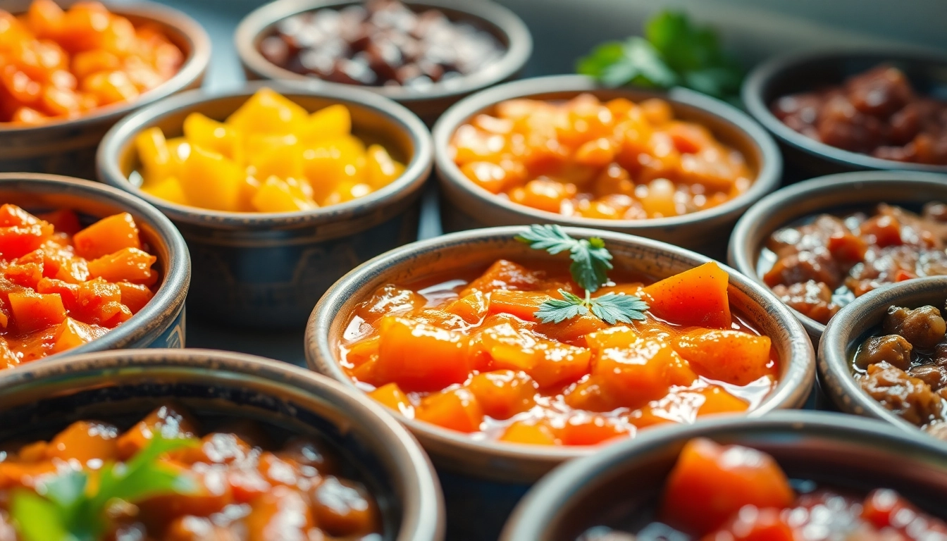 All In One Chutney with assorted colorful ingredients beautifully arranged in traditional bowls