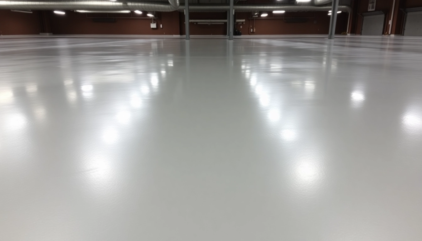 Experienced epoxy resin flooring contractors Birmingham applying durable, high-gloss resin