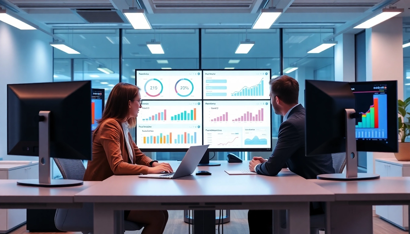Skilled team working on seo de posicionamiento web analysis with digital marketing tools and
